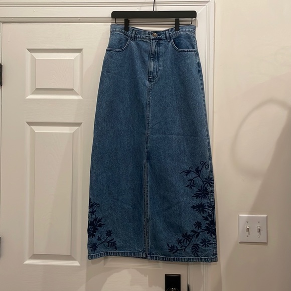 Vintage Chainstitch Denim Skirt - Picture 3 of 5
